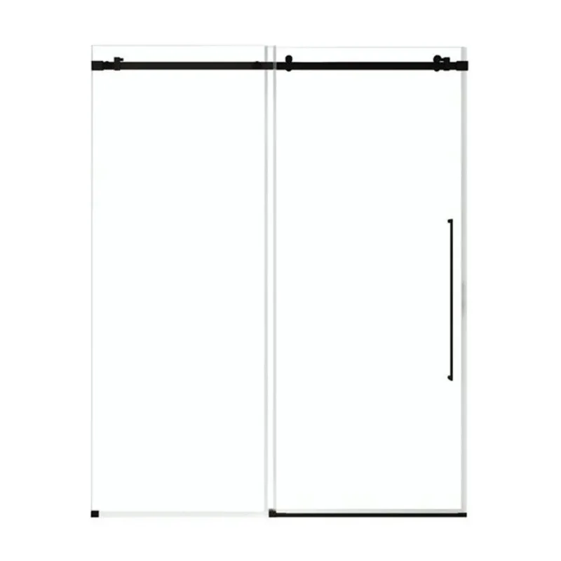 OVE Decors Selby Sliding Shower Door Kit w/ Base and Slim Frame 60 x 32-in - Matte Black