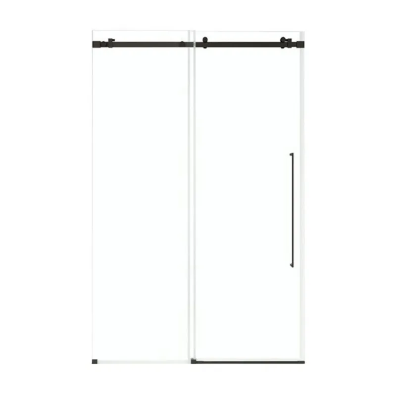 OVE Decors Selby Sliding Shower Door Kit w/ Base and Slim Frame 48 x 32-in - Matte Black