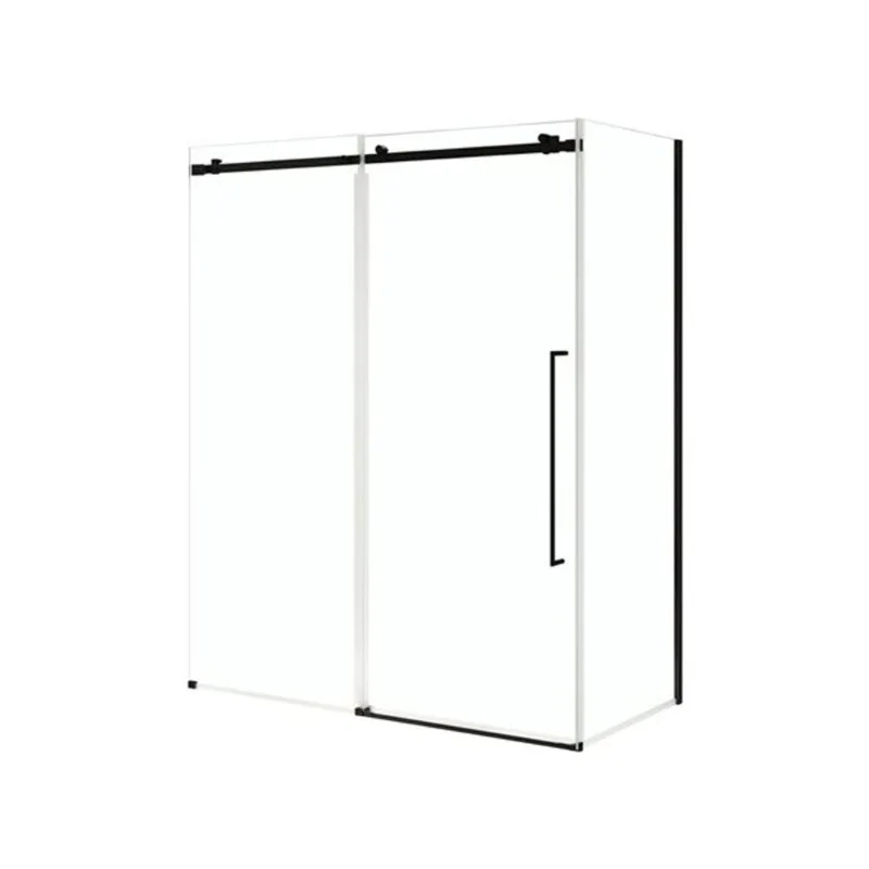 OVE Decors Selby Sliding Shower Door Kit w/ Base and Slim Frame 60 x 36-in - Matte Black