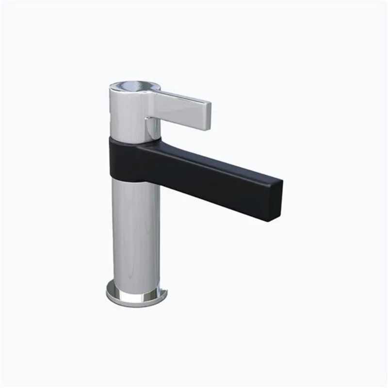 Valley Bath & Kitchen Orion Chrome & Matte Black 1-Handle Single Hole Bathroom Sink Faucet