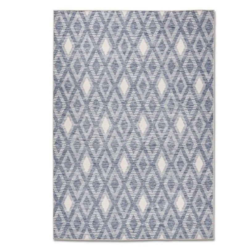 Erbanica 8 x 10-ft Twilight Diamond Grid Outdoor Rectangle Rug - Blue