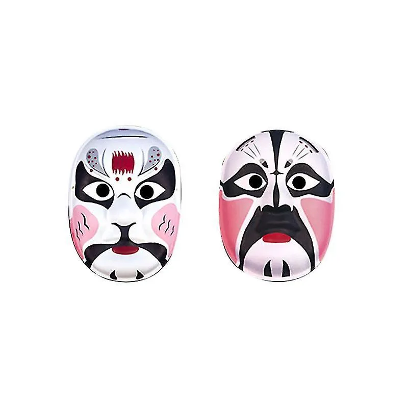 2 PCs máscara artesanal de máscara artesanal Eco-friendly Pulp Pequim Máscara Máscara Cultura Chinesa Figura Face Face para crianças Festival Festival Party Performan