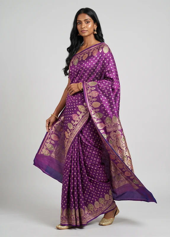 Pink Handloom Banarasi Pure Silk Saree With Blouse Piece One Size