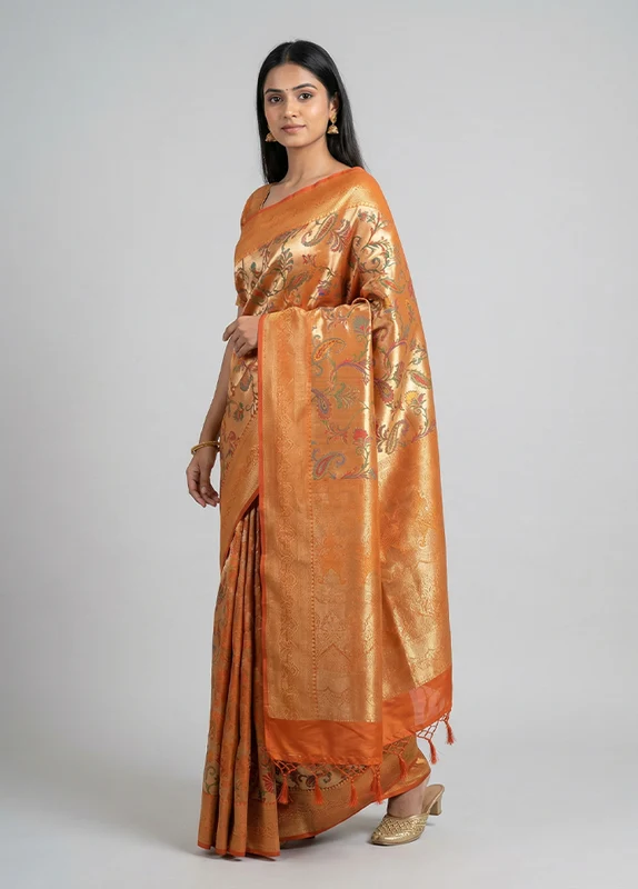 Red Dupion Silk Saree With Blouse Piece One Size