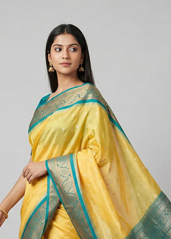 Cream Handloom Kanjivaram Pure Silk Saree With Blouse Piece One Size