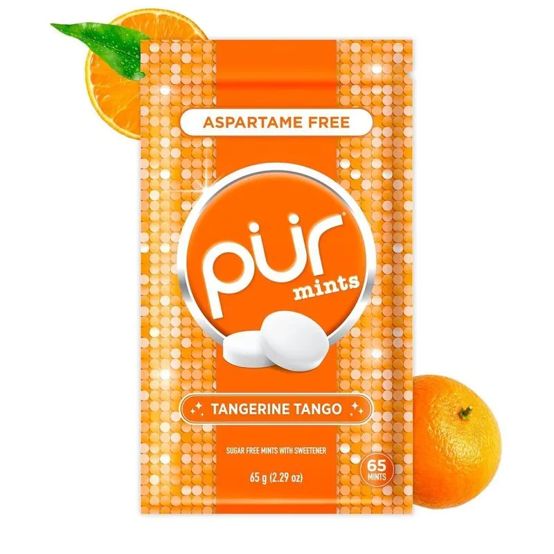 Pur Mints Tangerine Goma Mascar Sem Açúcar Com Xilitol - 65g