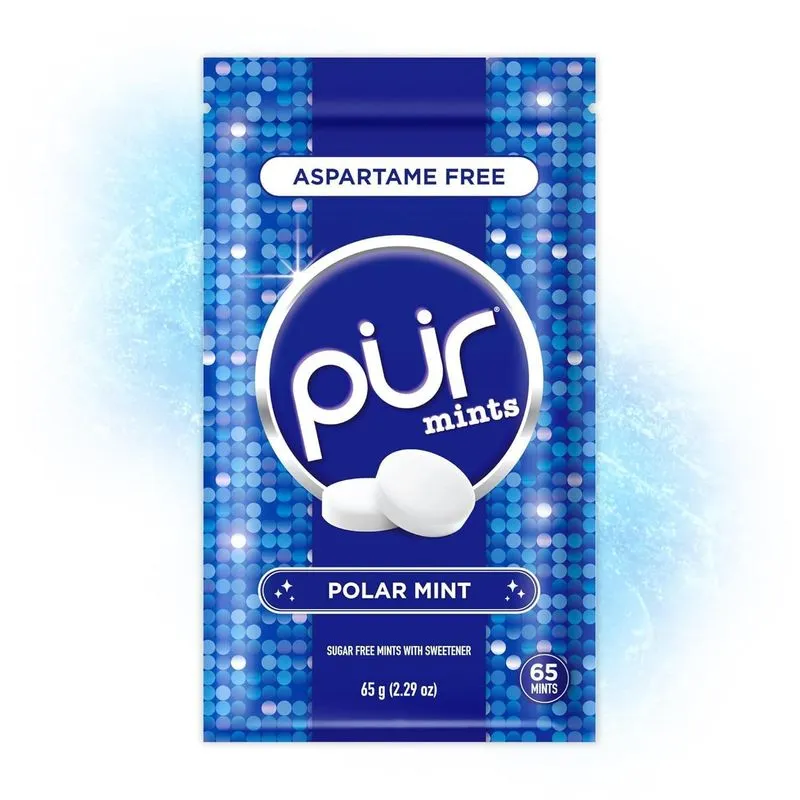 Pur Mints Goma De Mascar S/açúcar Com Xilitol Polar Mint 65g