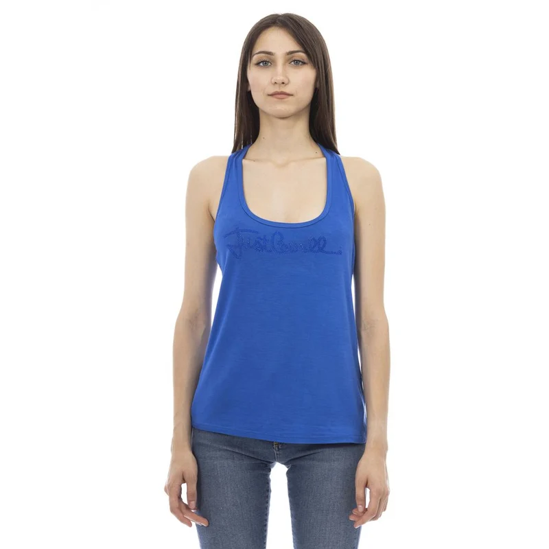 Just Cavalli Blue Viscose Women Top L