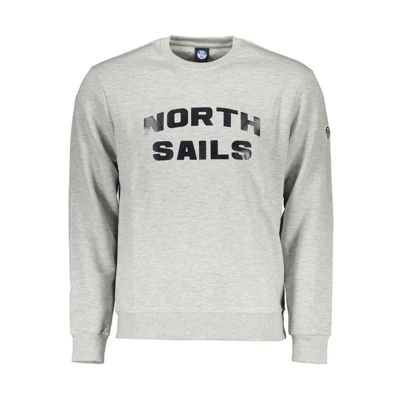 North Sails Gray Cotton Men Sweatshirt XL