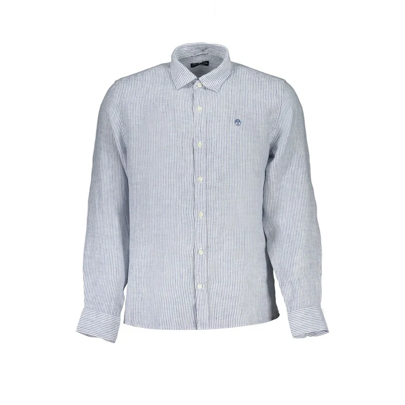 North Sails Blue Linen Men Shirt S