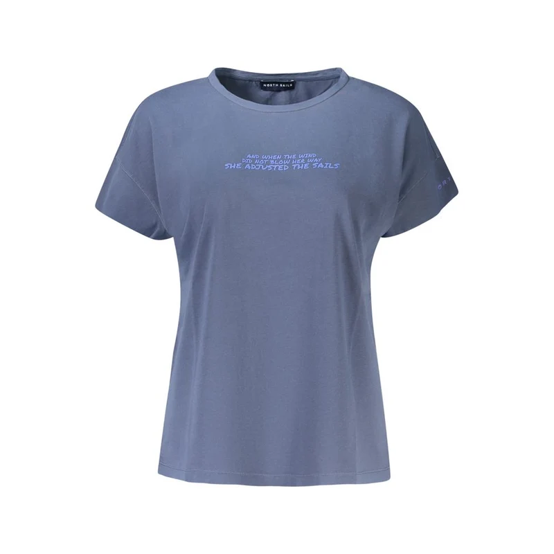 North Sails Blue Cotton Women T-Shirt XS