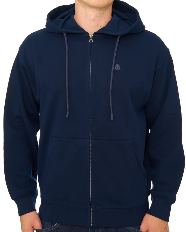 Benetton Full Zip Hoody Tonal Navy L