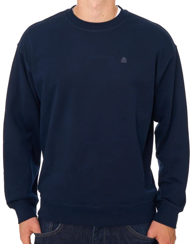 Benetton Relaxed Fit Sweatshirt Navy Tonal XL