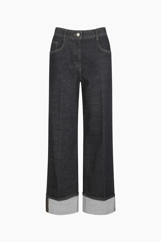 Jeans con risvolto 42