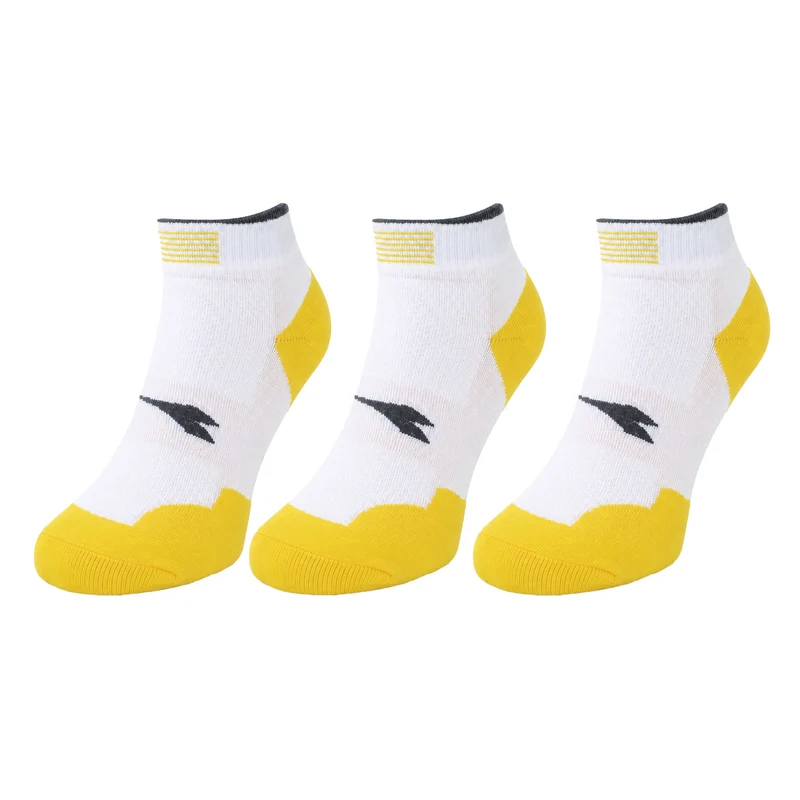 Diadora 3-Pack White/Yellow Crew Socks 5.5-8