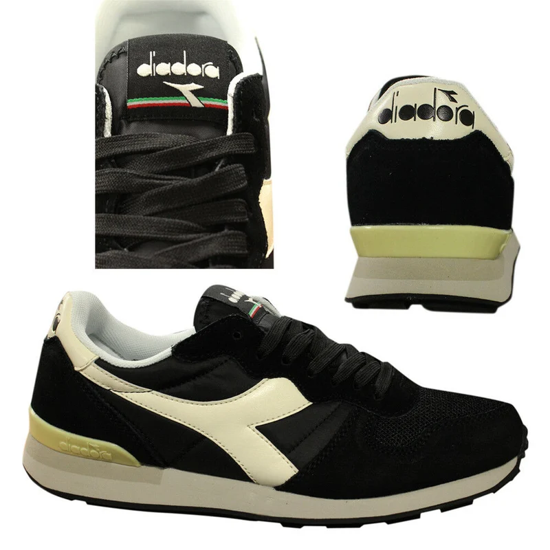 Diadora Camaro Mens Unisex Lace Up Trainers Suede Nylon Black C2609 B73A 6