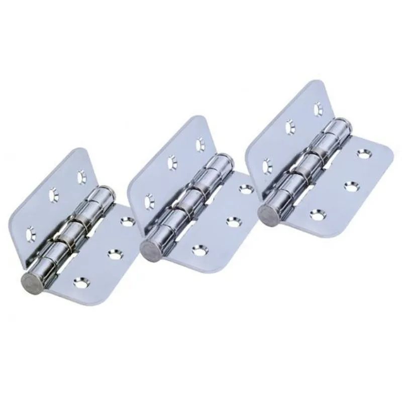 Kit 3 Dobradiças Para Porta De Abrir C/redondo Inox Com Rola