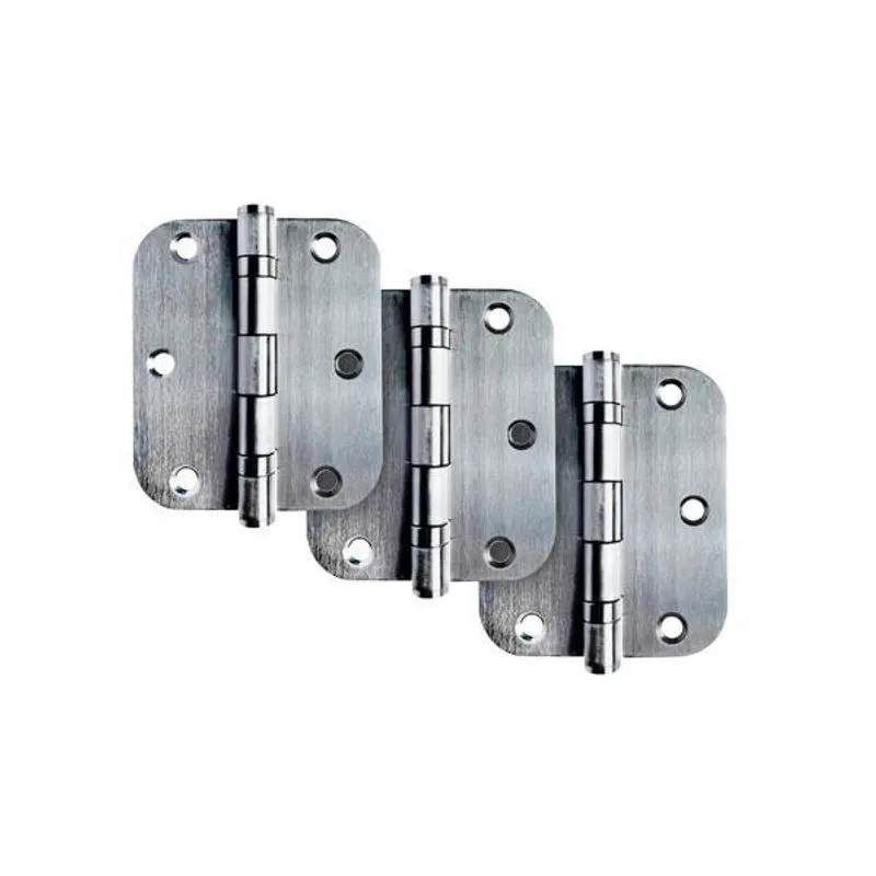 Kit 3 Dobradiças Para Porta De Abrir C/redondo Inox Com Rola