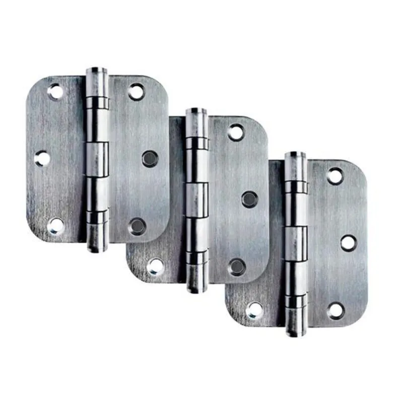 Kit 3 Dobradiças Para Porta De Abrir C/redondo Inox Com Rola