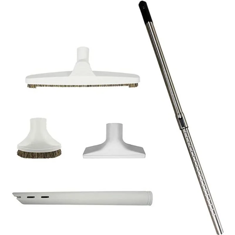 VPC Central Vacuum Stainless Steel Telescopic Wand Set and Cleaning Kit