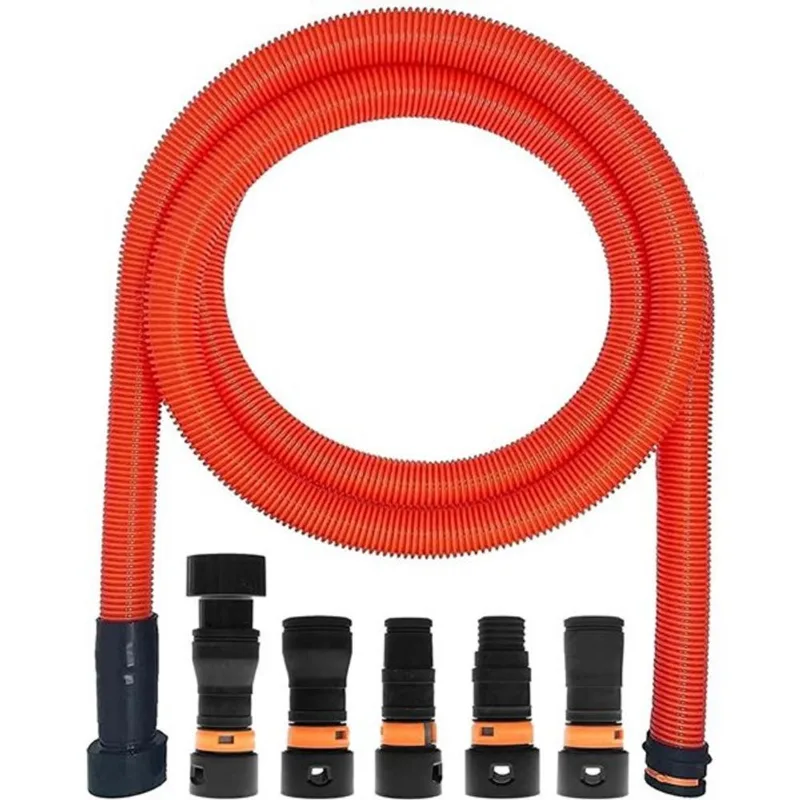 VPC 10-ft Dust Collection Extension Hose for Shop Vacuums - Tool Adapter Set