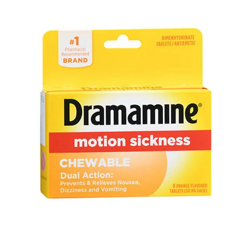 Dramamine Motion Sickness Relief Comprimidos Mastigáveis 50 Mg