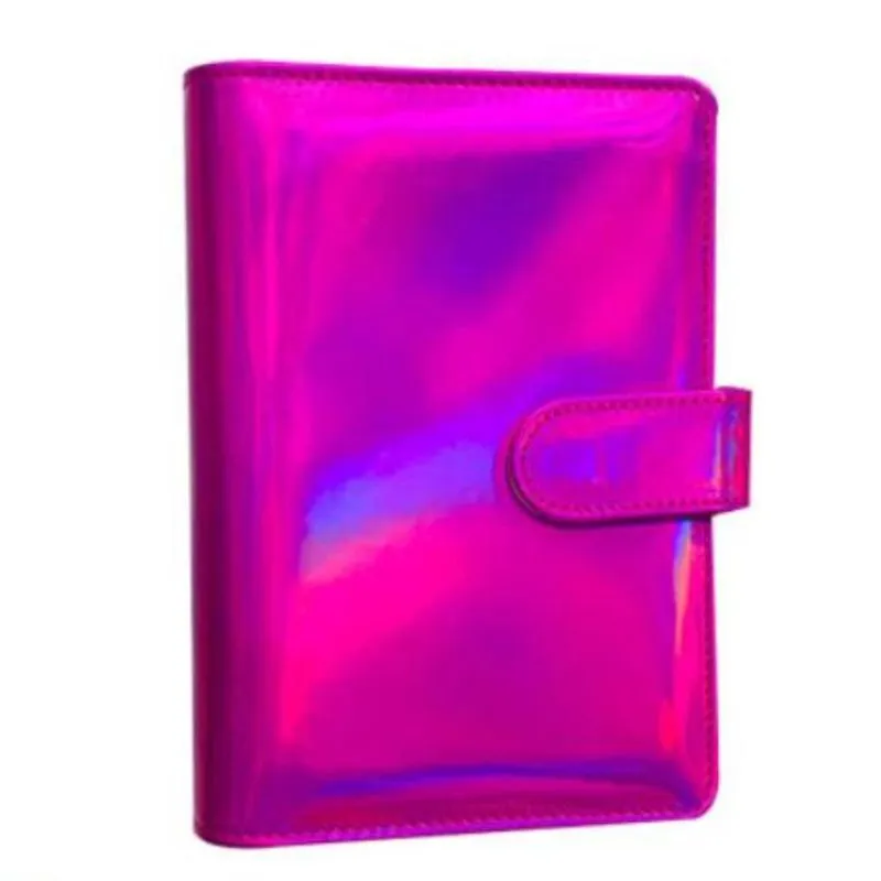 38pcs A6 Laser Pu Leather Case Binder, Budget Storage Bag