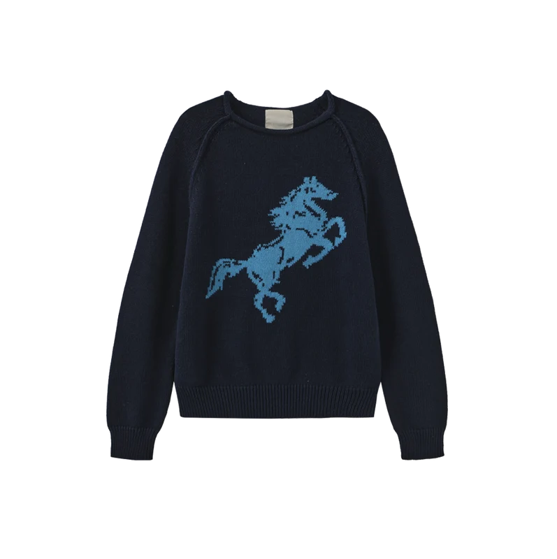 N+A NAVY HORSE KNIT SWEATER 12
