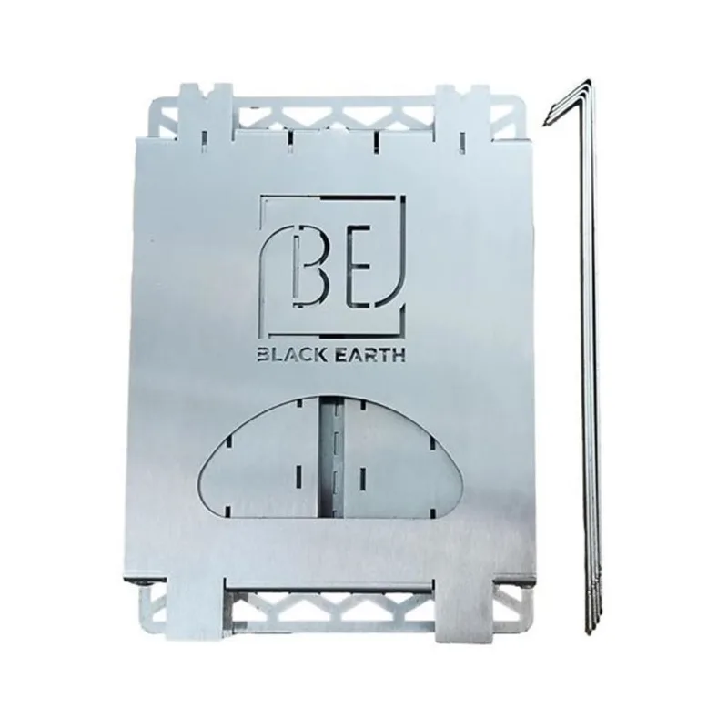 Black Earth Venture 5 x 5 x 7-in H Stainless Steel Outdoor Wood Burning Portable Grill