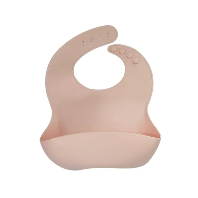 1 Pc Silicone Baby Bib, Cor Sólida Simples, Ajustável