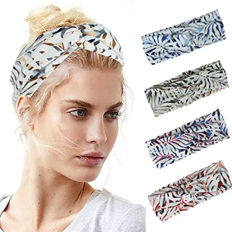 Twinklede Cintilante Feminino Headbands Turbante Elástico Floral