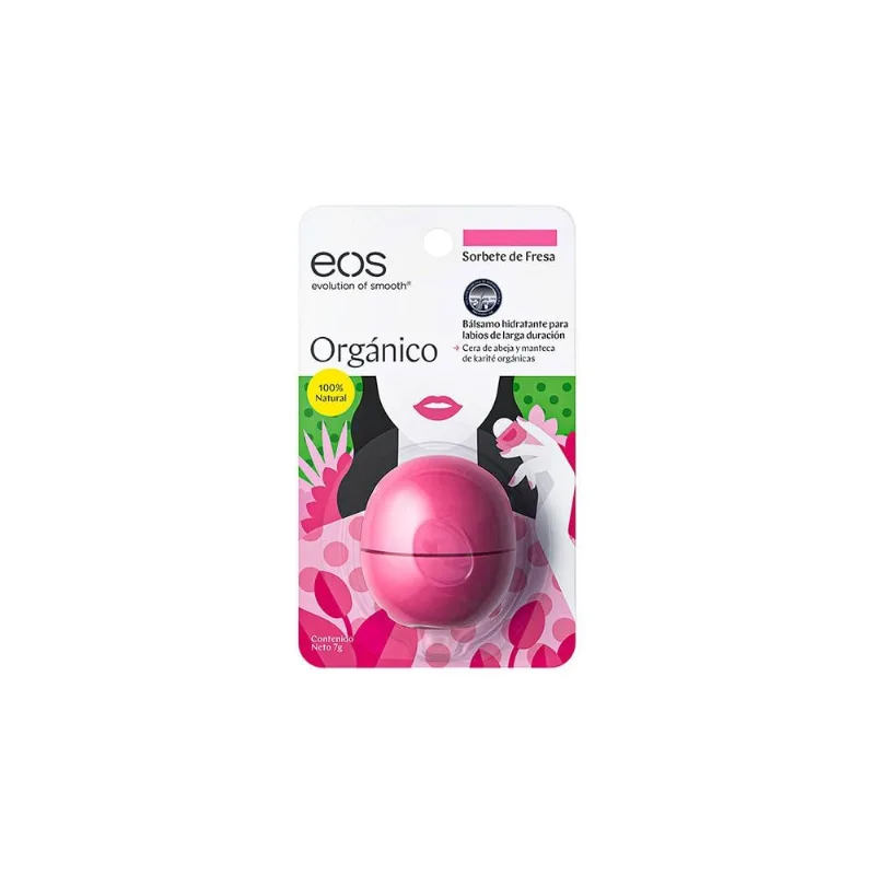 Bálsamo Labial Eos Sorbete de Fresa Empaque con 7 G