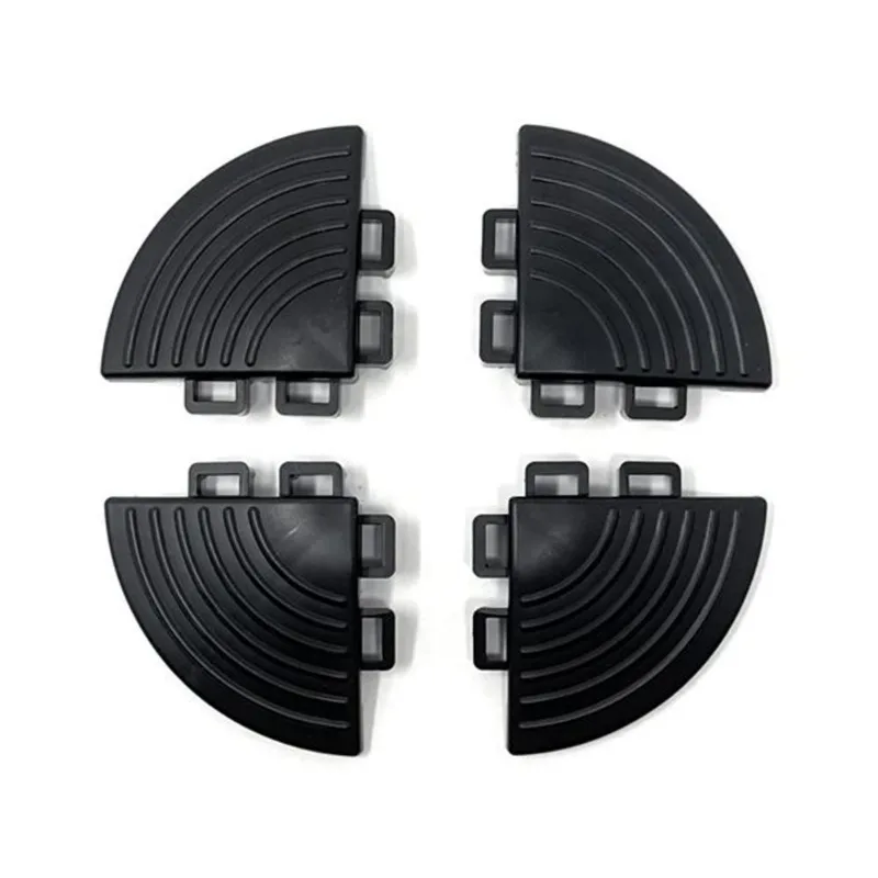 CarTrax FX 4-Piece 2.36 x 2.36-in Black Ribbed Garage Corner Tile