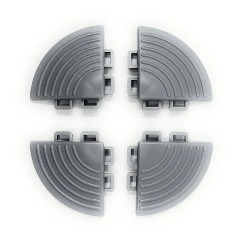 CarTrax FX 4-Piece 2.36 x 2.36-in Light Grey Ribbed Garage Corner Tile