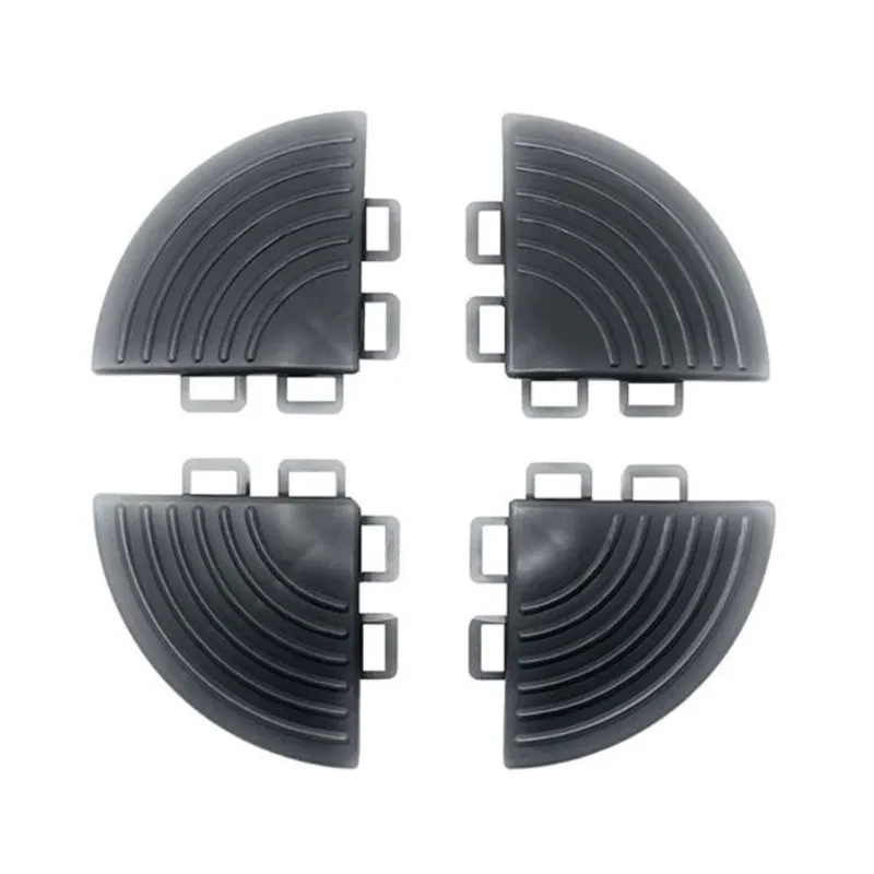CarTrax FX 4-Piece 2.36 x 2.36-in Charcoal Grey Ribbed Garage Corner Tile