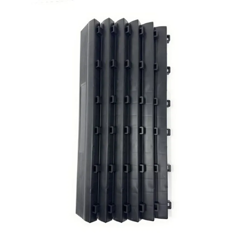 CarTrax FX 6-Piece 15.75 x 2.36-in Black Ribbed Female/Looped Garage Edge Tile