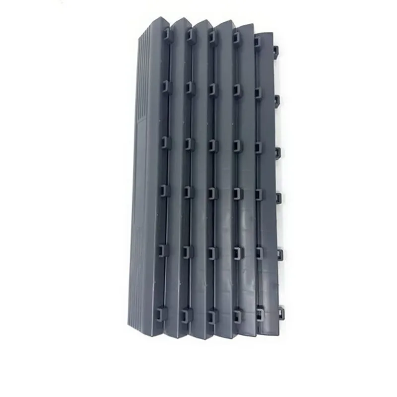 CarTrax FX 6-Piece 15.75 x 2.36-in Charcoal Grey Ribbed Female/Looped Garage Edge Tile