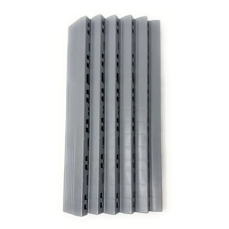 CarTrax FX 6-Piece 15.75 x 2.36-in Light Grey Ribbed Male/Pegged Garage Edge Tile