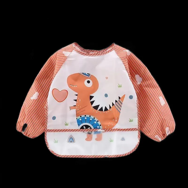 1pc Baby Manga Comprida Babador Impermeável, Toalha De Saliva Infantil,