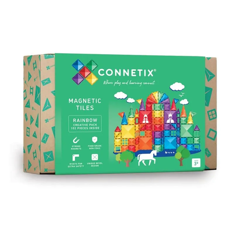 Telha Magnética Connetix Rainbow Creative Pack 102 Peças