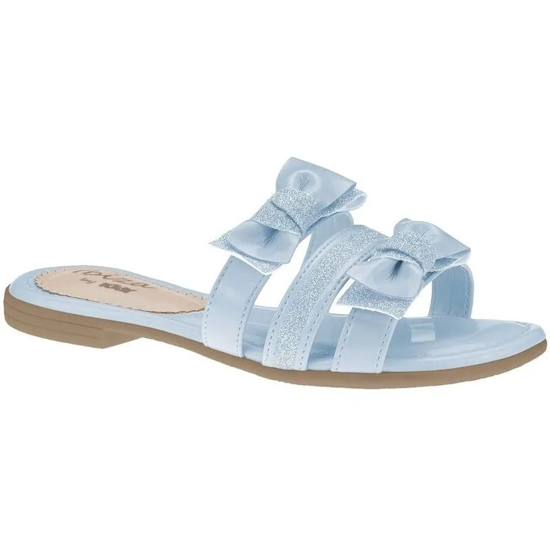 Sandália Rasteirinha Feminina Kidy Flat Ibiza Azul Glitter