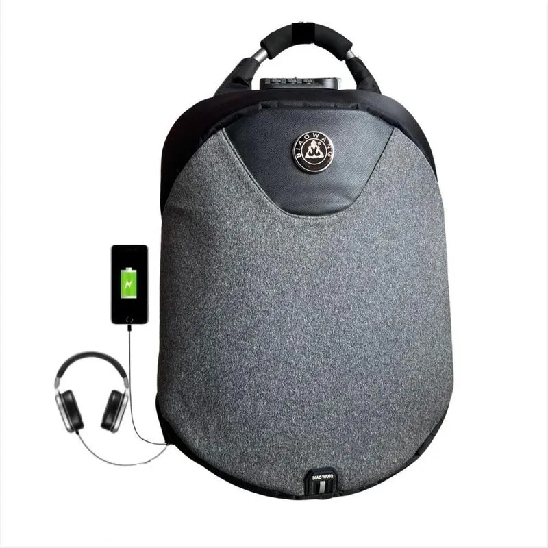 Mochila Anti Furto Notebook Saida Cabo Aux Usb Fone Ouvido