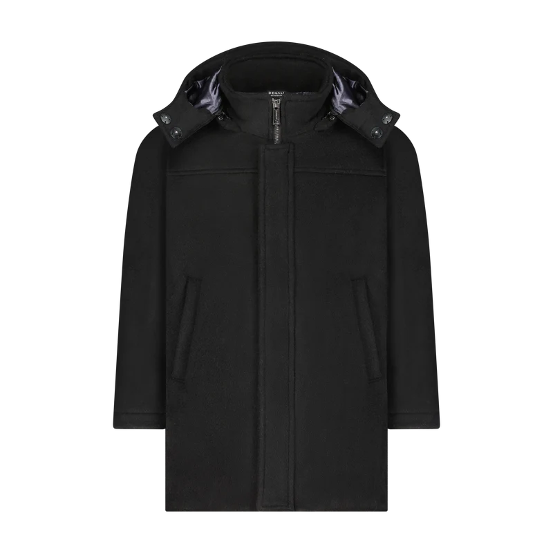 DENALI BLACK WOOL COAT 14