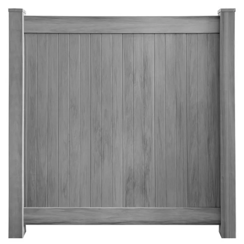 everhome 6 x 6-ft Misty Grey Woodgrain Unassembled Vinyl Fence Panel