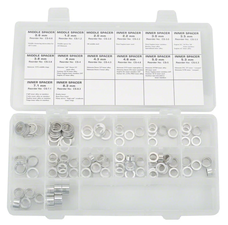 Wheels Manufacturing Spacer Kits Small Chainring Kit 120 Pieces
