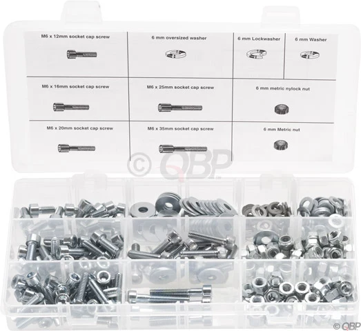 Wheels Manufacturing Fastener Kits 6mm Kit - 310 Pieces 10 Different Parts Bolt Lengths 12 to 35mm