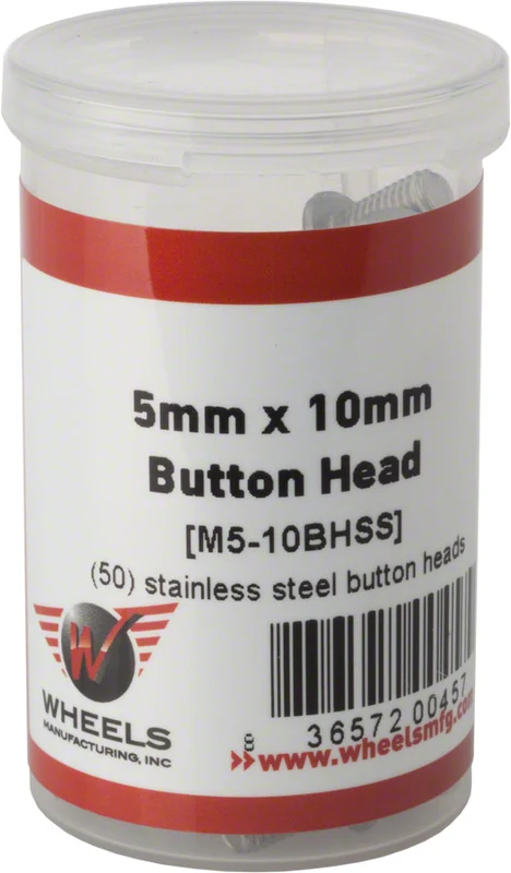 Wheels Manufacturing Button Head M5 x 10mm Cap Screw Stainless Steel Bottle/50