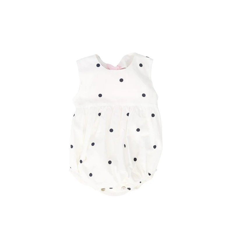 PHI IVORY/BLACK DOTTED BOW ROMPER [FINAL SALE] 2