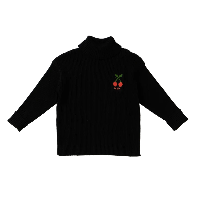 WANDER & WONDER BLACK KNIT TURTLENECK SWEATER 12