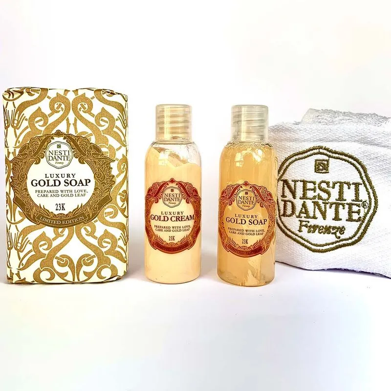 Nesti Dante Luxury Gold Kit – Sabonete + Sabonete Líquido + Hidratante Kit